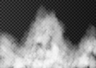 White fire smoke isolated on transparent background.