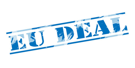 eu deal blue stamp on white background