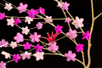 Origami art. Japanese culture and tradition.