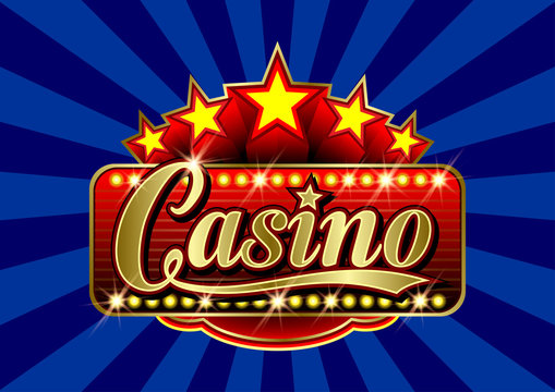Advertising signboard Casino in vector