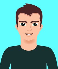 Sexy beautiful men in a cotton T-shirt, cool vector user pic icon
