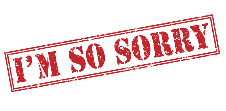 im so sorry red stamp on white background