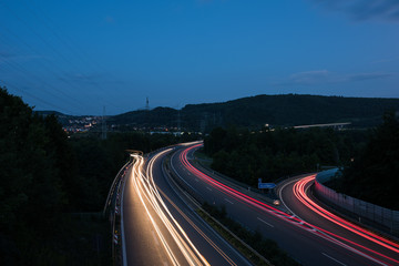 light trails german highway