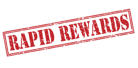 Rapid rewards red stamp on white background