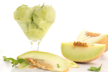 Melon flavored ice-cream