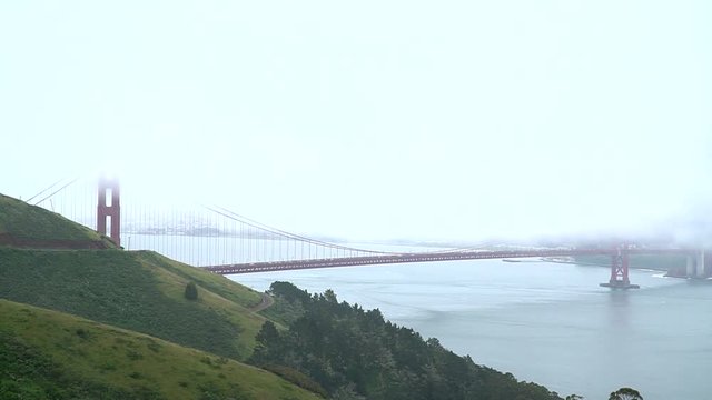 A foogy day in San Francisco - Golden Gate Bridge in the mist