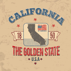 California typography for t-shirt print