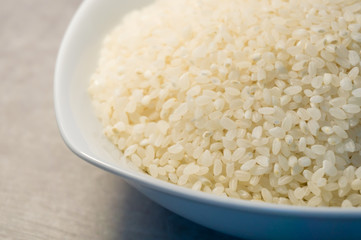 Raw rice in a plate