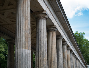 historic architecture, columns at the old national gallery in Berlin