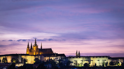 Fototapeta na wymiar Prague Castle at Sunset