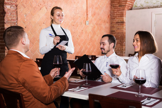 Waitress taking order in restaurant
