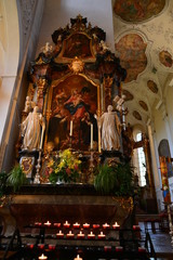 Fototapeta na wymiar Innenansicht der Basilika Kloster St. Trudpert in Münstertal im Breisgau 