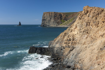 Fototapeta na wymiar Rocky cliffs at the Atlantic coast 