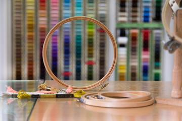 embroidery ring in shop