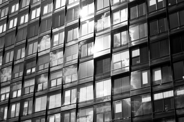 modern building facade , office windows 