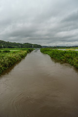 Fototapeta na wymiar 秋の鹿島川の風景