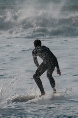 Surfer on a Northern California Beach