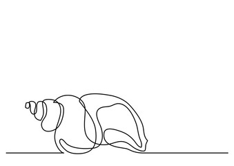 single line drawing of sea shell