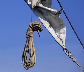 Coil of Rope Hanging from a Mast