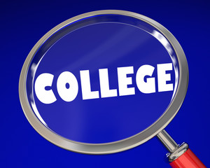 College Magnifying Glass Univeristy School Research Choices 3d Illustration