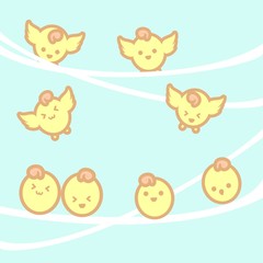 Obraz premium cute pastel chicken background