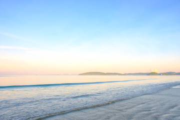 Fototapeta na wymiar Tropical beach with sunset