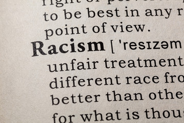 definition of Racism - obrazy, fototapety, plakaty