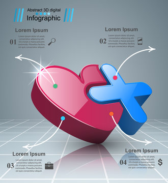 Health icon. 3D Medical infographic.