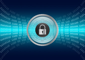 Digital Magnifying Glass scanning and identifying data; computer security concept