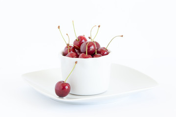 Naklejka na ściany i meble cherries in a bowl