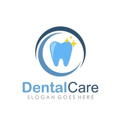 Dental care logo design template 