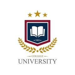 University campus logo design template