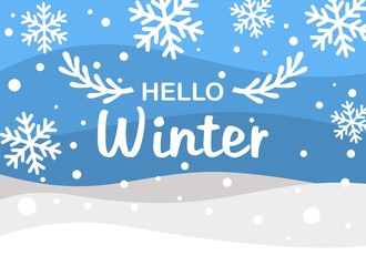 Winter illustration banner design