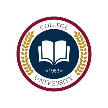 University campus logo design template