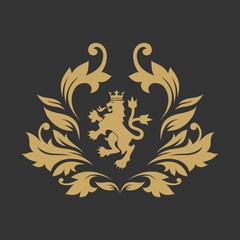 Royal luxury lion brand logo template