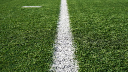 Fototapeta premium dividing the white stripe on the football field