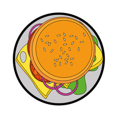 Hamburger Fast food icon vector illustration graphic design