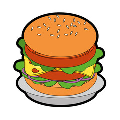 Hamburger Fast food icon vector illustration graphic design