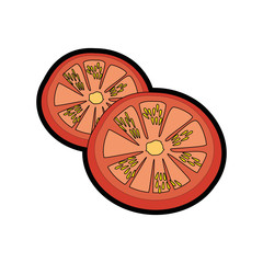 Tomato slice cartoon icon vector illustration graphic design
