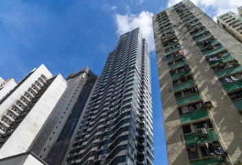 Obraz premium Skyscrapers from a low angle view in Shanghai,China.