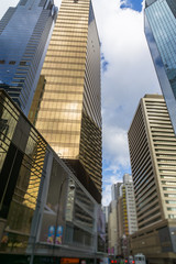 Naklejka premium Skyscrapers from a low angle view in Shanghai,China.