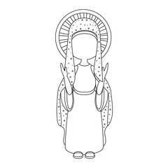 virgin mary icon over white background vector illustration