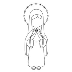virgin mary icon over white background vector illustration