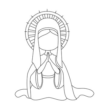virgin mary icon over white background vector illustration