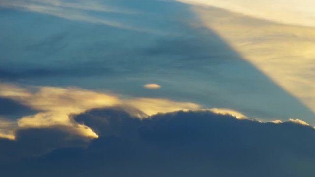 The rainbow clouds are beautifully moving, amazing phenomenon,Time lapse