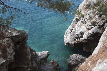 Top view of a small cove