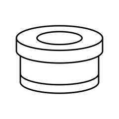 carton box in circle shape icon
