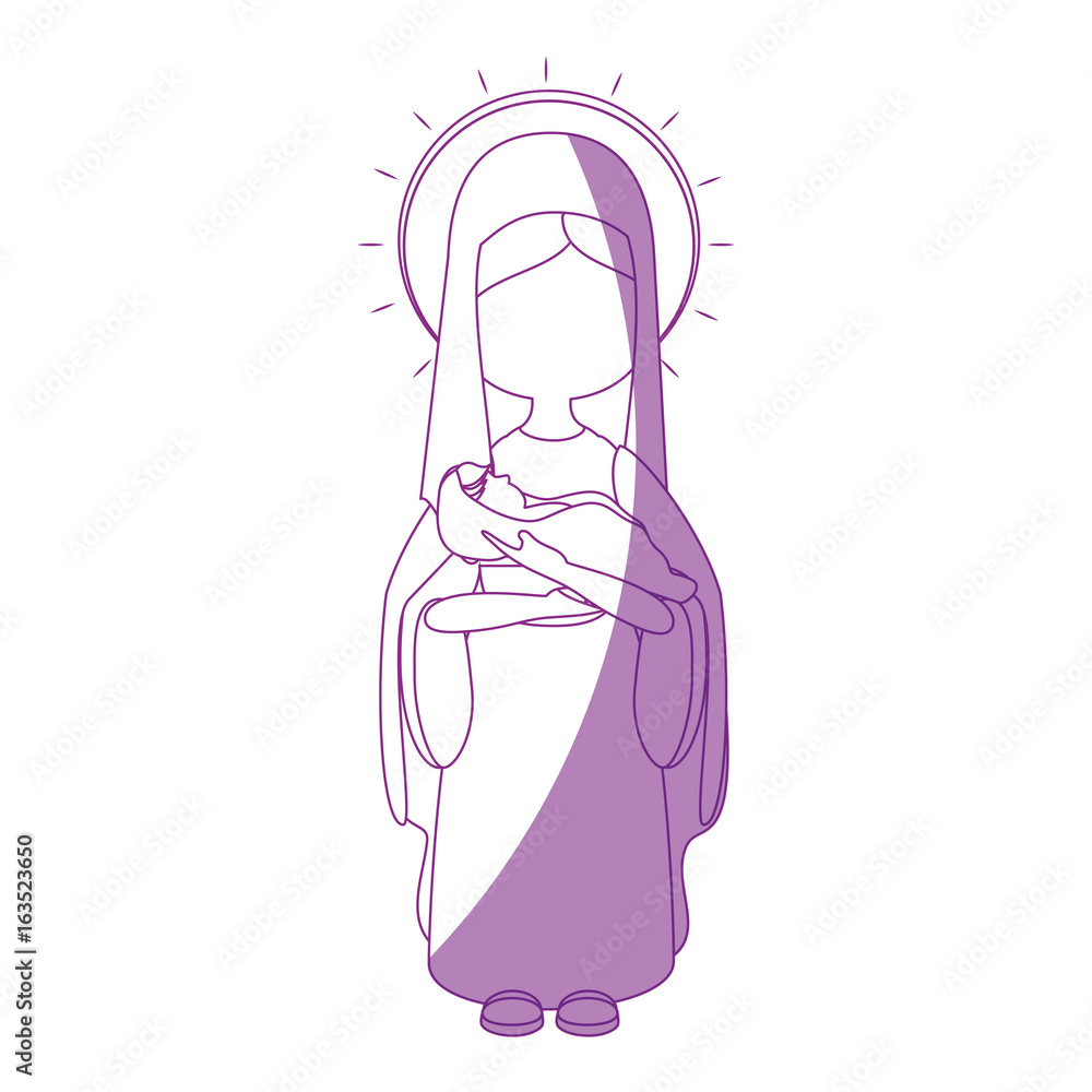 Wall mural Virgin mary cartoon icon vector illustration graphic design