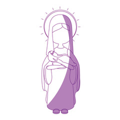 Virgin mary cartoon icon vector illustration graphic design