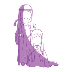 Saint Joseph and virgin mary icon vector illustration graphic design